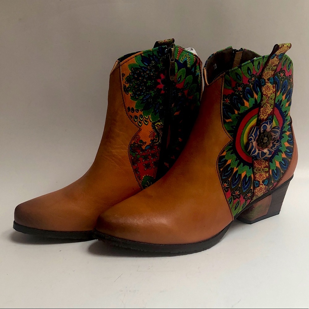 Socofy Western Style Ankle Boots  US Size 7/38